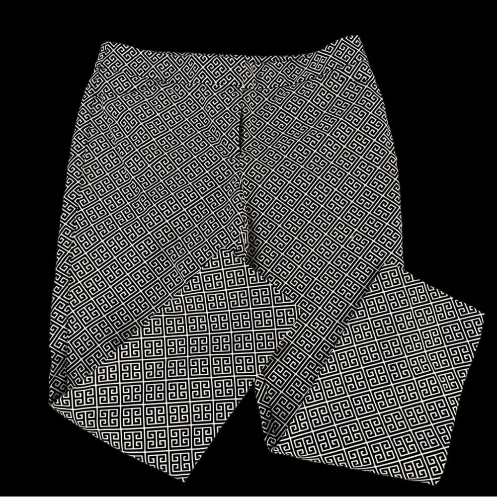 White House Black Market Pants 10R Black/White Ankle Patterned Stretch Skinny.